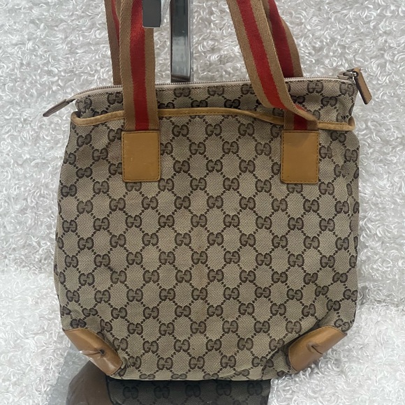 GUCCI GG Canvas Sherry Line Tote Bag - Picture 6 of 15